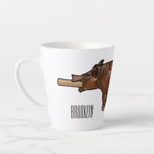 Pig roast / hog roast cartoon illustration latte mug