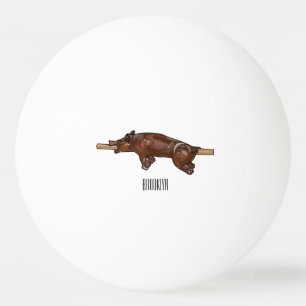 Pig roast / hog roast cartoon illustration ping pong ball