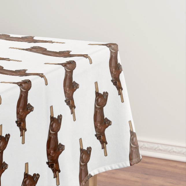 Pig roast / hog roast cartoon illustration tablecloth (In Situ)