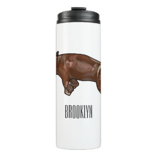 Pig roast / hog roast cartoon illustration thermal tumbler