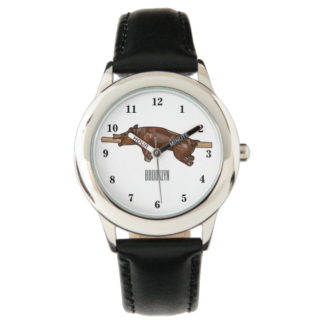 Pig roast / hog roast cartoon illustration watch (Front)