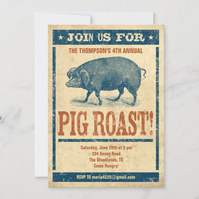 Pig Roast Invitations (Front)