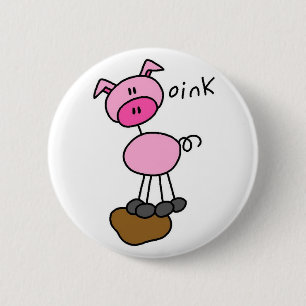 Pig Says Oink T-shirts and Gifts 6 Cm Round Badge
