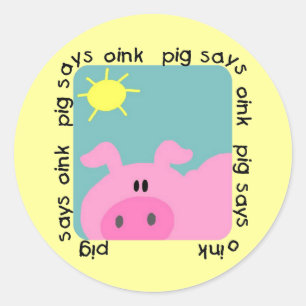 Pig Says Oink T-shirts and Gifts Classic Round Sticker