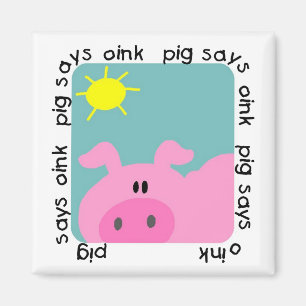 Pig Says Oink T-shirts and Gifts Magnet