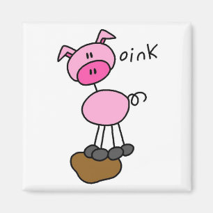 Pig Says Oink T-shirts and Gifts Magnet