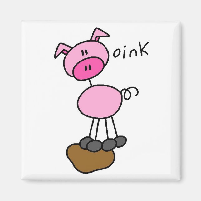 Pig Says Oink T-shirts and Gifts Magnet (Front)