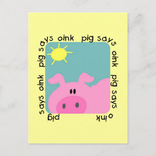 Pig Says Oink T-shirts and Gifts Postcard