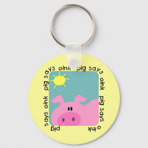 Pig Says Oink Tshirts and Gifts Key Ring