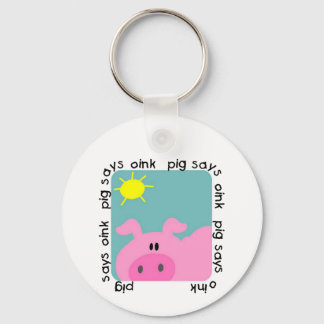 Pig Says Oink Tshirts and Gifts Key Ring