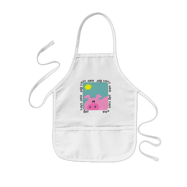 Pig Says Oink Tshirts and Gifts Kids Apron (Front)