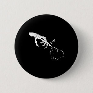 Pig Scary Skeleton Hand Boop Funny Spooky Hallowee 6 Cm Round Badge
