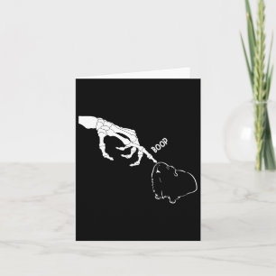 Pig Scary Skeleton Hand Boop Funny Spooky Hallowee Card