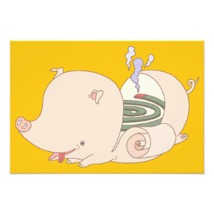 Pig-shaped mosquito coil. photo print