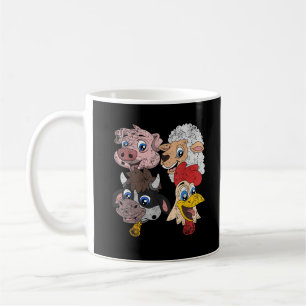Pig Sheep Cow Chicken Kids Toddlers Funny Farm Squ Coffee Mug