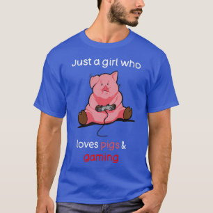 Pig Shirt Funny Gaming Girls Video Gamer Pig Lover