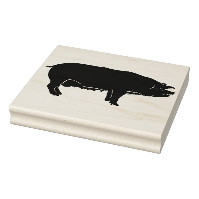Pig Silhouette Facing Right Vintage Art Stamp (Stamp)