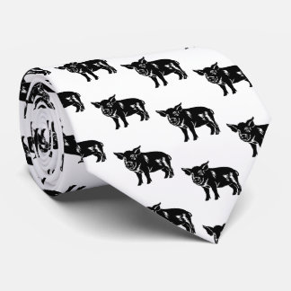 Pig Silhouette Farm BBQ Tie