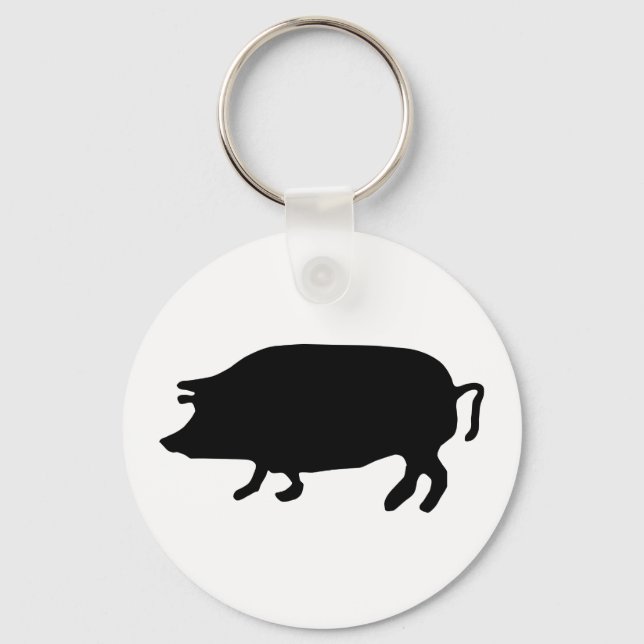 Pig Silhouette Key Ring (Front)