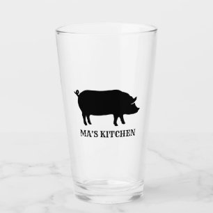 Pig Silhouette Personalised   Cool Custom Barware Glass