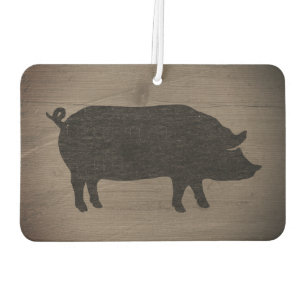Pig Silhouette Rustic Style Car Air Freshener