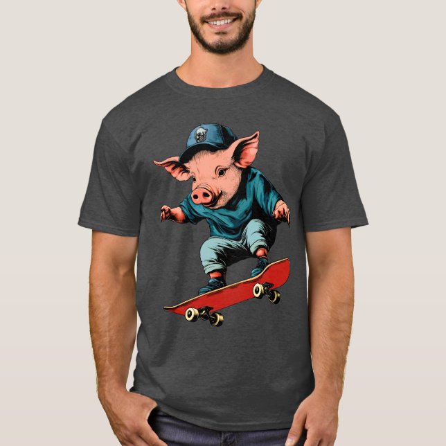 Pig skateboard T-Shirt (Front)
