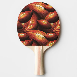 Pig Skins Galore All Over Football Design Ping Pong Paddle