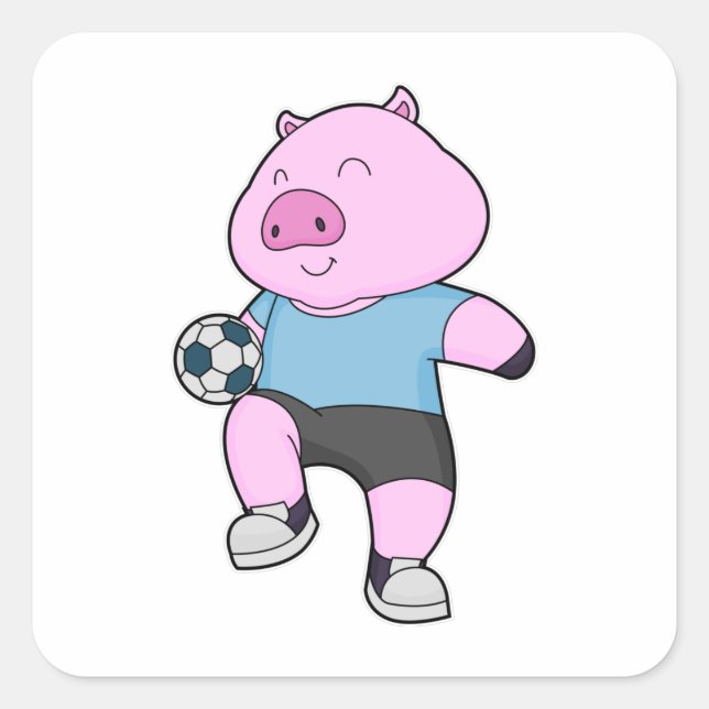 Pig Soccer player Soccer Square Sticker (Front)