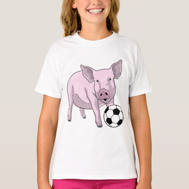 Pig Soccer player Soccer T-Shirt (Front)
