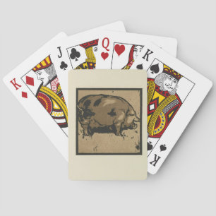 Pig - Square Animals Illustration Playing Cards