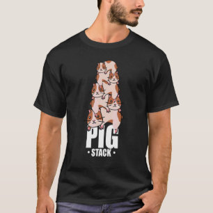 Pig Stack Graphic Guinea Pig Owner Pet Cavy Animal T-Shirt