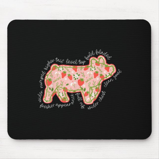 Pig Strawberry Stock Show Livestock Show Mum Hog B Mouse Mat (Front)