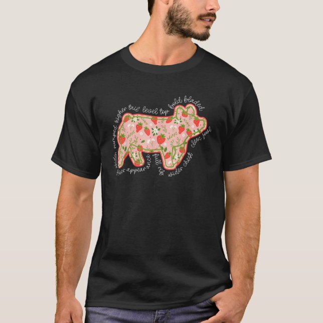 Pig Strawberry Stock Show Livestock Show Mum Hog B T-Shirt (Front)