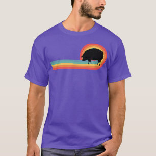 Pig - Sunset Retro Animal Farm Farmer Piglet Piggy T-Shirt