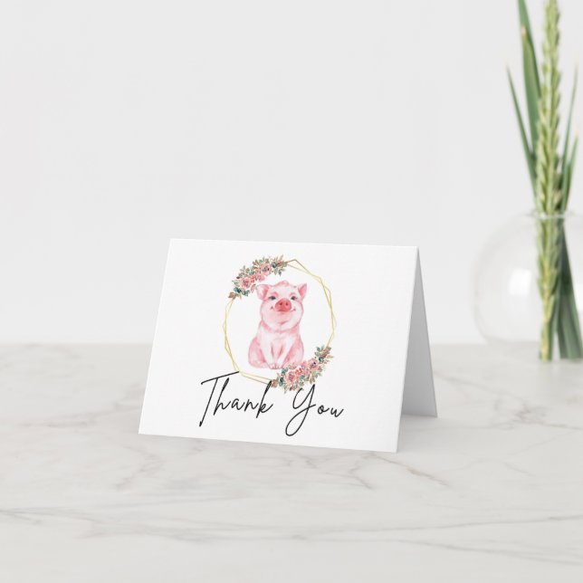 Pig Thank You Card (Front)