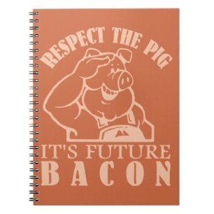 PIG TO BACON custom colour notebook
