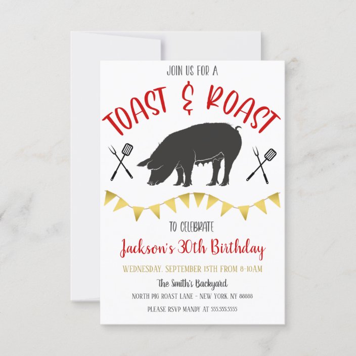 Pig Toast and Roast Party Invitation Zazzle