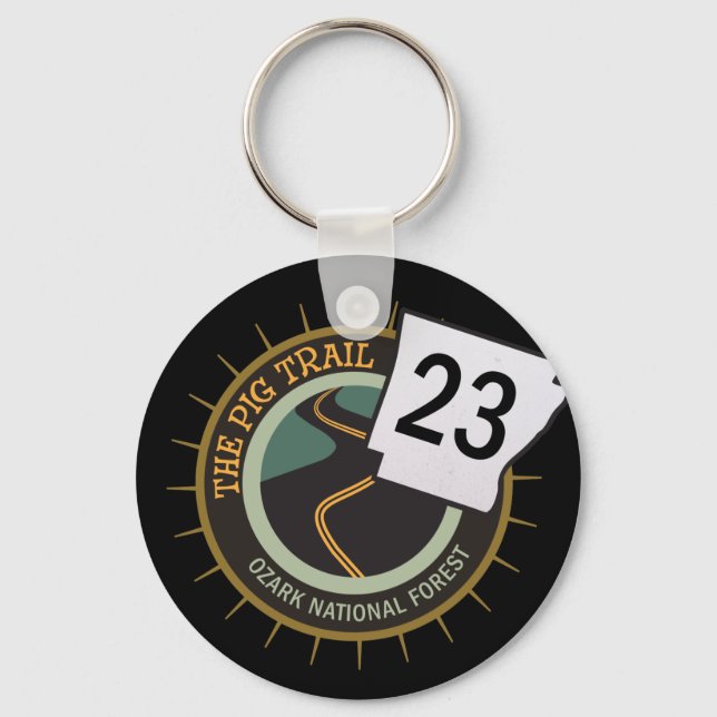 Pig Trail Highway 23 Arkansas Biker Road  Key Ring (Front)