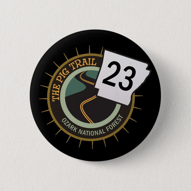 Pig Trail Highway 23 Arkansas Motorcycle Road 6 Cm Round Badge (Front)