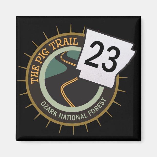 Pig Trail Highway 23 Arkansas Motorcycle Road Magnet (Front)