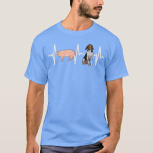 Pig Treeing Walker Coonhound Heartbeat Dog Lover T-Shirt