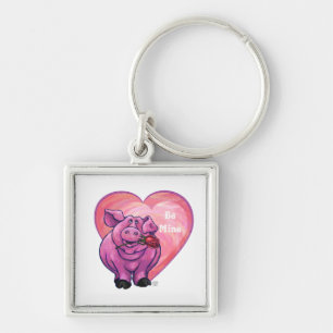 Pig Valentine's Day Key Ring