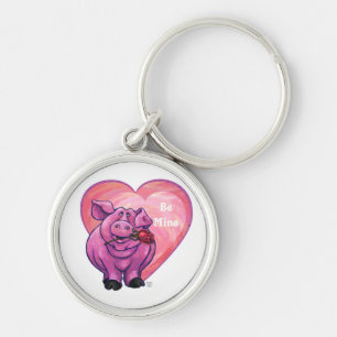 Pig Valentine's Day Key Ring
