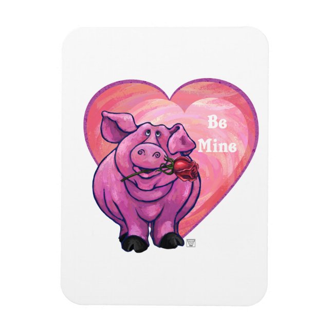 Pig Valentine's Day Magnet (Vertical)