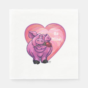 Pig Valentine's Day Napkin