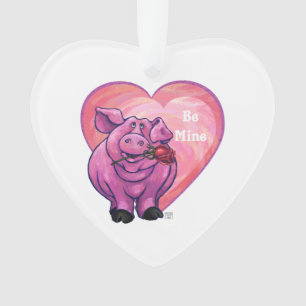 Pig Valentine's Day Ornament