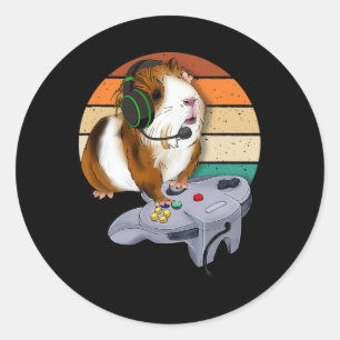 Pig Video Game Wildlife Animal Gift Guinea Pig Gam Classic Round Sticker
