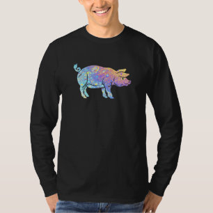 Pig Vintage Groovy Retro Tie-Dye Style Pig T-Shirt