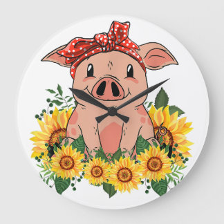 Pig Wall Clock Art Home Decor Pig Decor