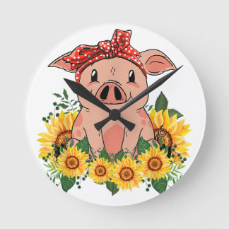 Pig Wall Clock Art Home Decor Pig Lover